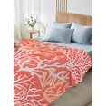 thumbnail image 5 of Orange Red Coral Coastal Flat Sheets Only Twin XL Size, Soft Breathable Bed Top Sheets for Mattress, Ocean Nautical Seaside Beach Luxury Bedding Flat Sheets for Home Hotel Bedroom Bed Protection, 5 of 9