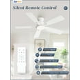 thumbnail image 4 of Zardon 46-Inch Ceiling Fan with Light and Remote Control, 6-Speed, Flush Mount for Indoor Use-White, 4 of 10