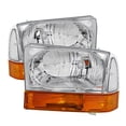 thumbnail image 1 of For 99-04 Ford F-250 F250 Super Duty TD Crystal Headlights + Amber Bumper Lights Set (Chrome) TD-HD-JH-FF25099-AMB, 1 of 3