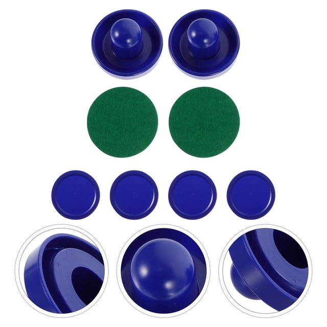 OUNONA 1 Set Table Air Hockey Game Blue Pucks Pushers for Carnival and Fair Events