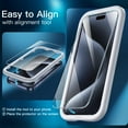 thumbnail image 7 of JETech 5 in 1 Matte Case for iPhone 15 Pro Max 6.7-Inch with 2-Pack Each Tempered Glass Screen Protector and Camera Lens Protector, Translucent Back Shockproof Phone Cover (Blue), 7 of 7