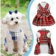 thumbnail image 4 of UOSIA Dog Dress Bowknot Harness Leash Set for Small Dogs Girl Cute Plaid Dog Dress, 4 of 6