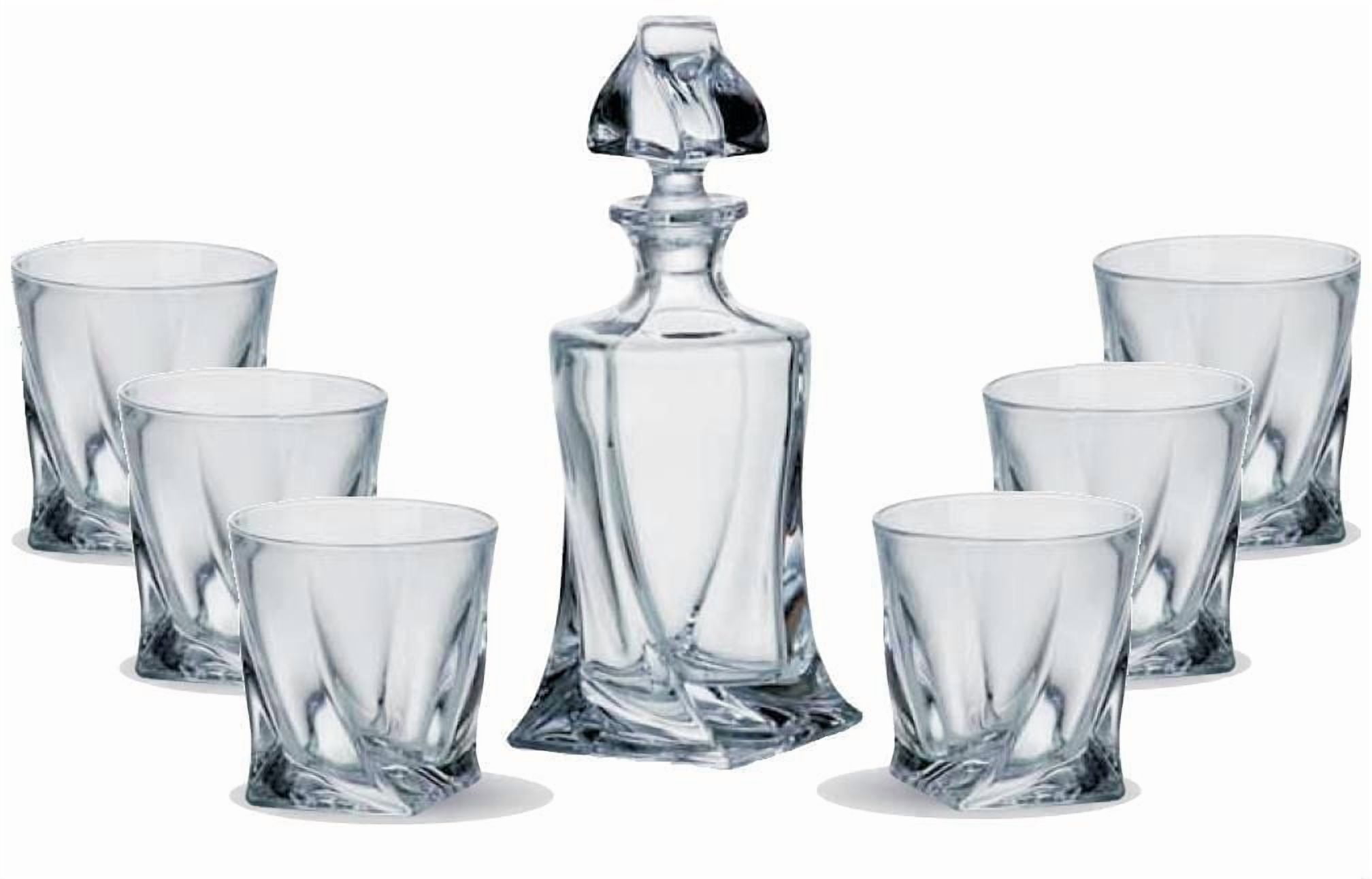 Crystalite Bohemia Quadro 7-Piece Whiskey Glass Set