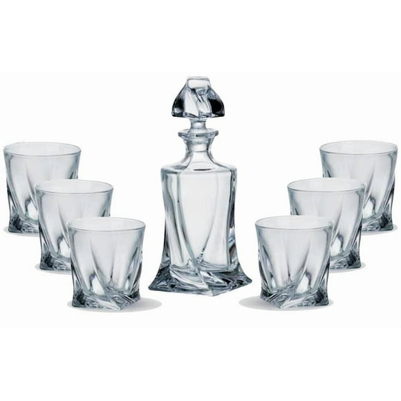 Crystalite Bohemia Quadro 7-Piece Whiskey Glass Set