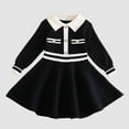 thumbnail image 4 of Little Girl Fall Dresses Toddler Fall Dress Girl Dress Long Sleeve Sweater Ruffle Button Front Knit Casual Fall Winter Dresses for Girls, 4 of 4