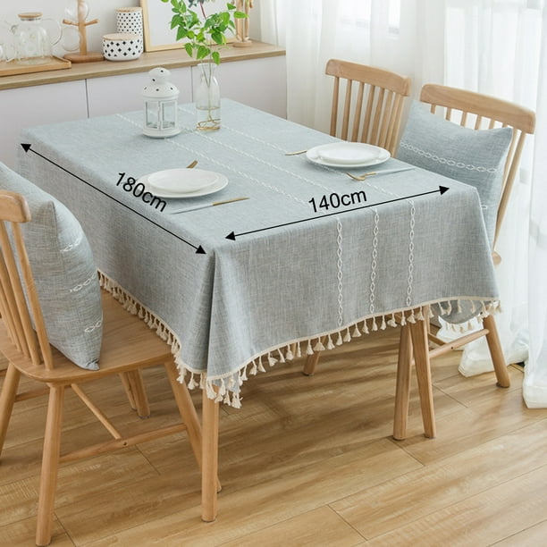 Alsoo - Mantel Cuadrado Impermeable Para Mesa Rústica De Algodón, Lino, Sin Arrugas, Para Cocina, Comedor, Fiesta, Día Festivo, Navidad, Líneas Grises (4 Asientos, 55 X 55 Pulgadas