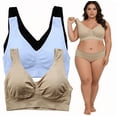 thumbnail image 2 of LQCrafK 3 pack Women Sports Bra Wirefree Yoga Bras Tank Top High Intensity Push Up, 2 of 7