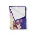 thumbnail image 2 of Palm Tree Soft Flannel Fleece Throw Blanket, Coconut Trees at Peaceful Sunset Dreamy Tropical Island Jungle Vintage Effect, Cozy Plush for Indoor and Outdoor Use, 70" x 90", Multicolor, by Ambesonne, 2 of 5