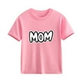 thumbnail image 4 of Spazoro Toddler Girls T-shirts, Crewneck Summer Casual Love Mom Short Sleeve Tops Pink Size 2-13T, 4 of 7