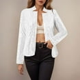 thumbnail image 2 of adviicd Women’s Sequin Jackets Long Sleeve Open Front Coat Glitter Short Blazer Casual Coat Party Club White, S, 2 of 7