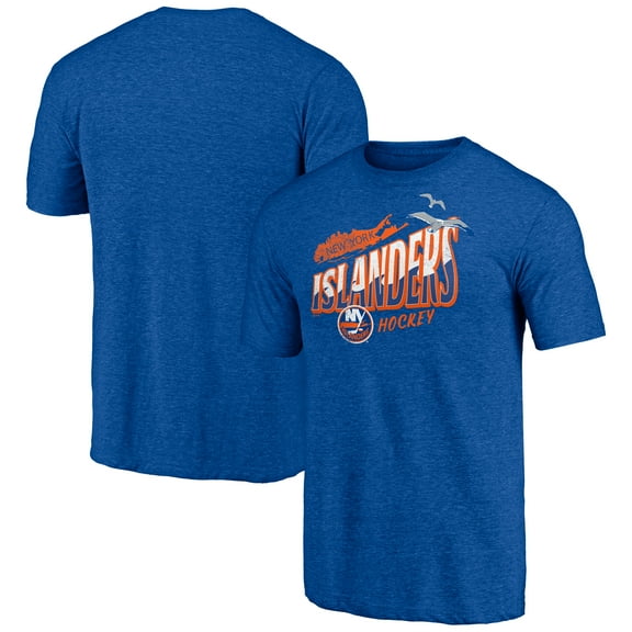 Men's  Royal New York Islanders Shoot to Score Tri-Blend T-Shirt