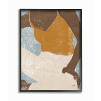 Stupell Industries Relaxing Sitting Person Orange Blue Textured Surface Design Graphic Art Black Framed Art Print Wall Art, 11x14, by Moira Hershey