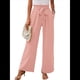 thumbnail image 2 of Pantalones de Salón Anchos para Mujer con Bolsillos, Cintura Alta, Ajustables, con Nudo y Holgados. Rosa S, 2 of 7