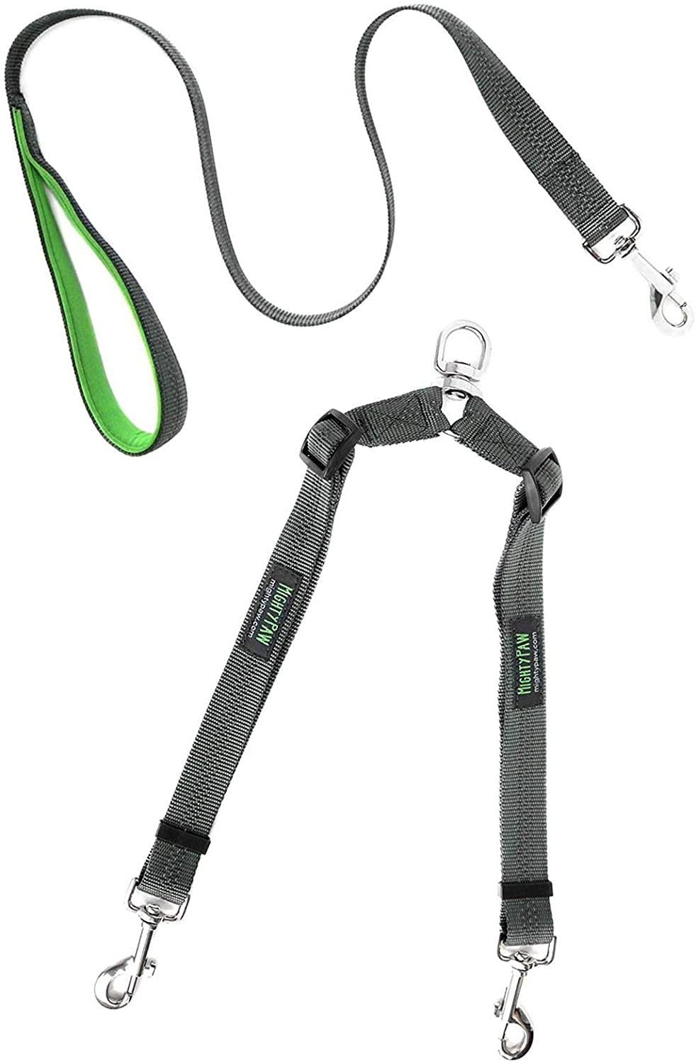 Mighty Paw Double Dog Leash, Two Dog Adjustable Length Dog Lead, No