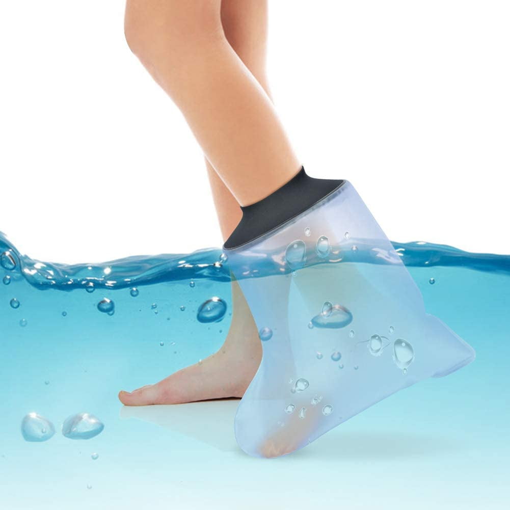 Cast Cover for Adult Foot Ankle, Waterproof Cast Protector for Bath, Watertight Shower Bandage and Wound Protector for Broken Foot Injured Ankle