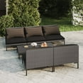 thumbnail image 1 of vidaXL 6 Piece Garden Lounge Set with Cushions Poly Rattan Dark Grey, 1 of 4