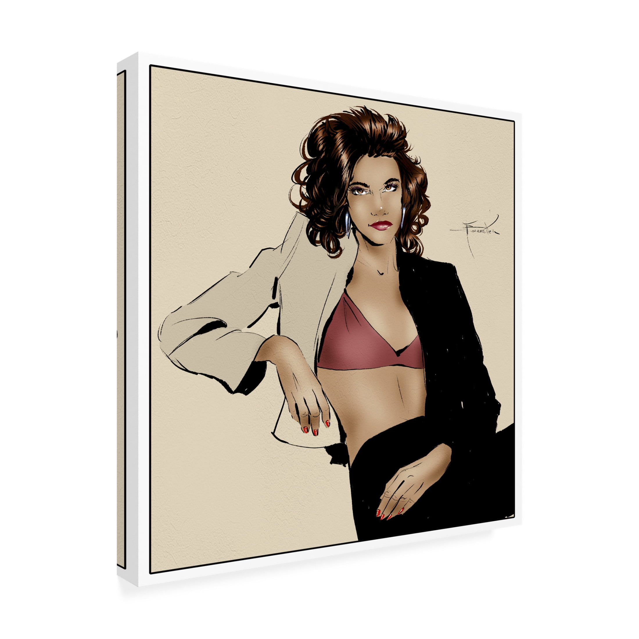 Canvas Wall Art - TMBorenstein 'Sandy' Wall Art for Living Room, Bedroom, or Office Décor by Trademark Fine Art - 14 x 14 Inches