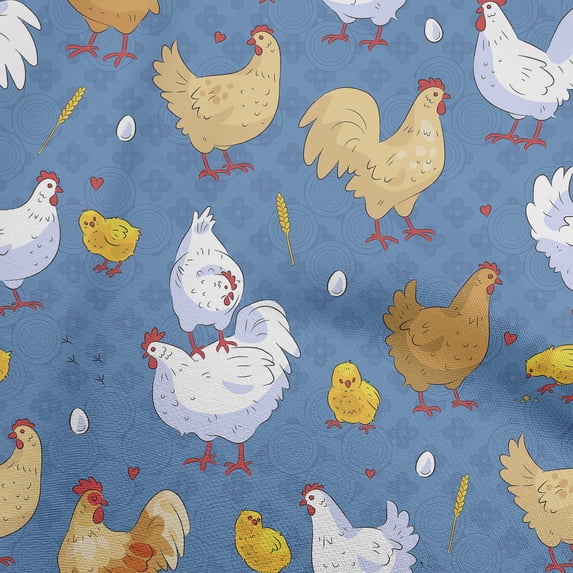 oneOone Cotton Cambric Grayish Blue Fabric Hen Dress Material Fabric Print Fabric By The Yard 56 Inch Wide-7Y