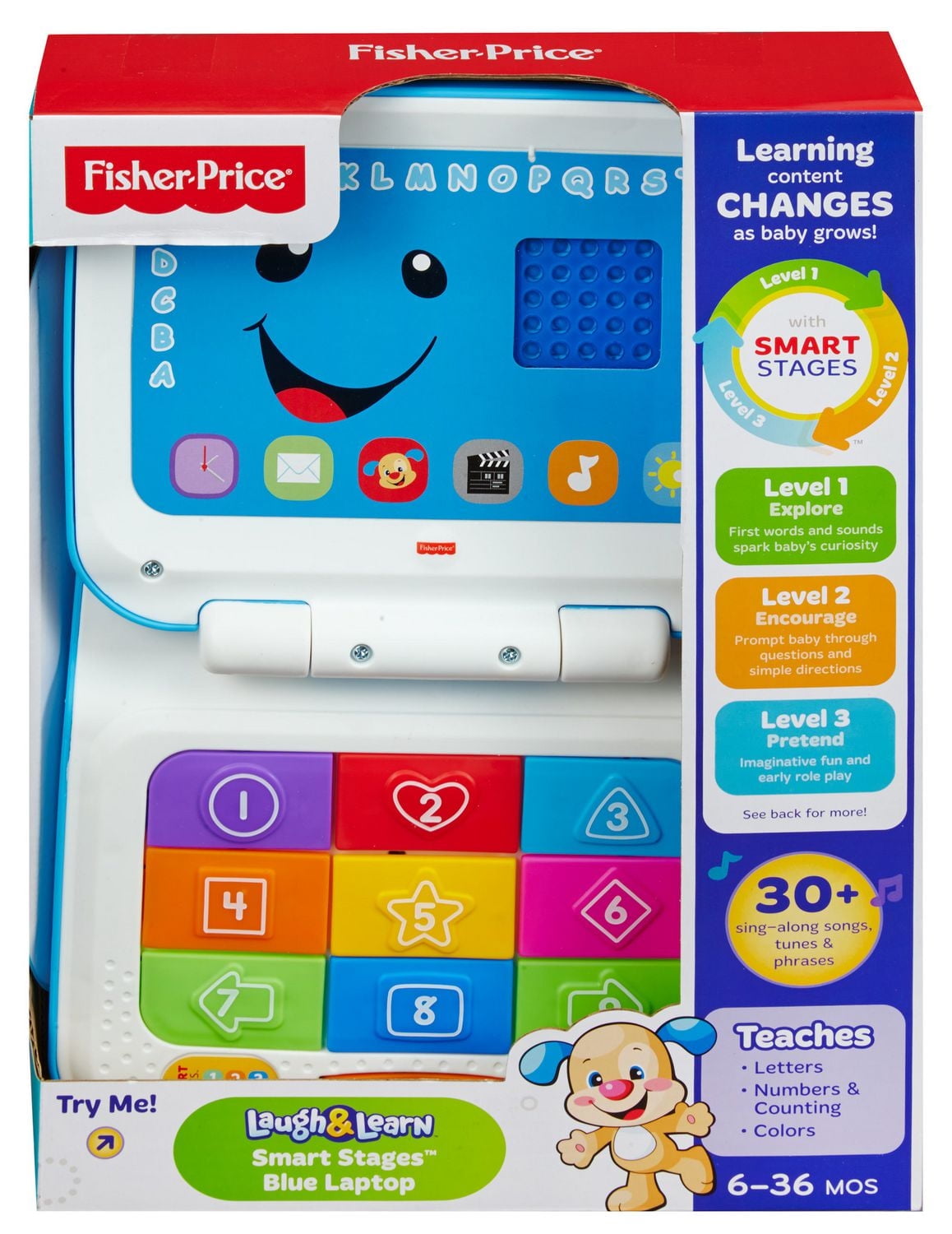 Ordinateur Éveil Progressif Rires et Éveil de Fisher-Price en bleu