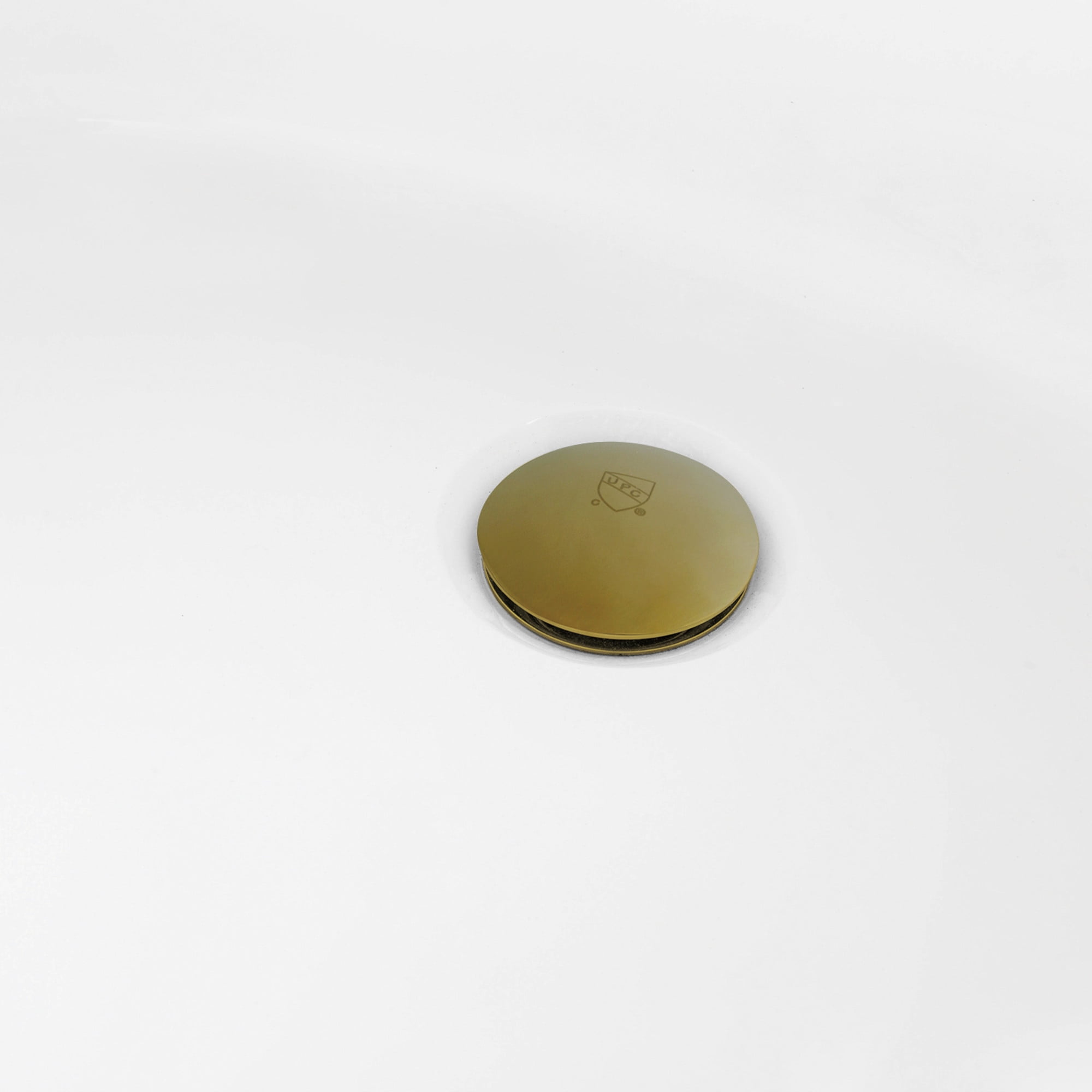 Kingston Brass VTSQ713224C427 71-Inch Acrylic Oval Rectangular Double Ended Pedestal Tub with Drain (No Faucet Drillings) in Glossy White/Brushed Brass