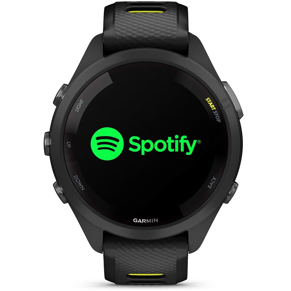 Garmin 010-02810-03 Forerunner 265S GPS Smartwatch Black/Amp Yellow Bundle with 2 YR CPS Enhanced Protection Pack