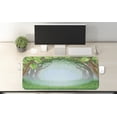 thumbnail image 2 of Woodland Computer Mouse Pad, Cartoon Style Fairy Tale Like Forest Trees and Grass Illustration, Rectangle Non-Slip Rubber Mousepad X-Large, 35" x 15" Gaming Size, Multicolor, by Ambesonne, 2 of 2