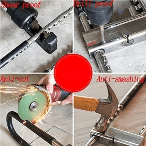 U Lock-Bicycle Combination U-Lock - Four Position Combination Padlock - Long Shackle Padlock - with Adjustable Shackle - Suitable for Bicycles, Electric Bikes, Mountain Bikes, Glass Doors