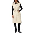 thumbnail image 1 of INSPIRE CHIC Chaleco de Invierno sin Mangas con Capucha para Mujeres, con Bolsillos y Cinturón, Color Beige, 1 of 5