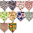 thumbnail image 3 of CBFFDC Pet Neckerchief Adjustable Pet Bandana Triangular Shape Breathable Floral Print Comfortable Soft Collar Scarf for Small Dogs, 3 of 6