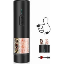 KING-LINK Electric Salt and Pepper Grinder, Rechargeable 2 in 1 Salt & Pepper Mill Sets Refillable Shaker