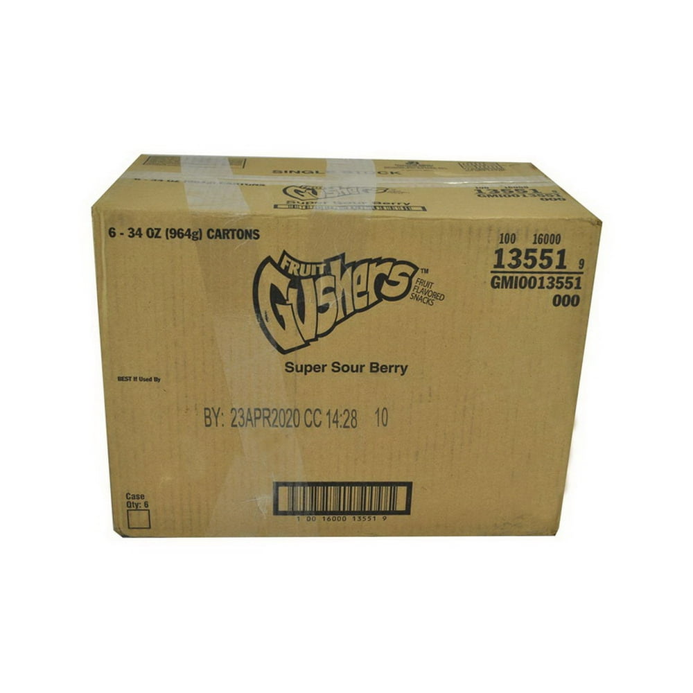 (Price/case)Fruit Gushers Gluten Free Super Sour Berry Fruit Snacks 4.