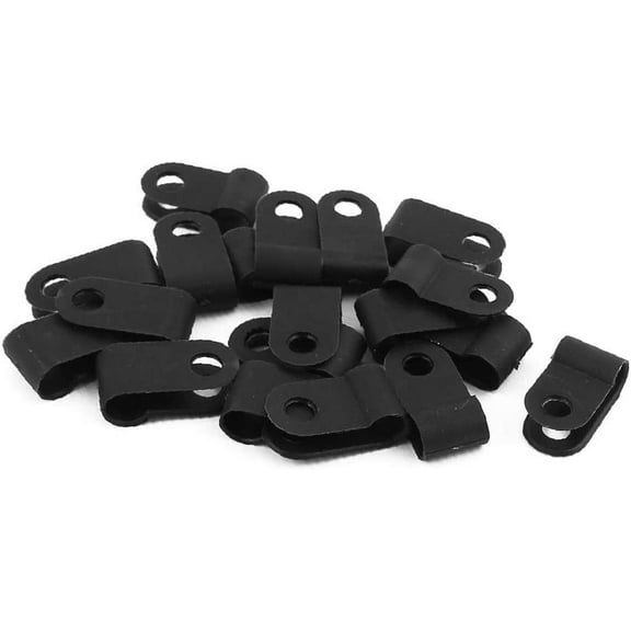 30Pcs Nylon R Type 3/16" 5.3mm Cable Cord Wire Clamp Clip Fastener Black(Fermaglio a morsetto per cavo da 5,3 mm Nylon R tipo 3/16' 'da 5,3 mm