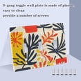 thumbnail image 4 of Dailycode Light Switch Plate Covers 3 Gang Wall Plate Plastics Outlet Covers for Kitchen Home Office Decor Colorful Squares and Leaves, 4 of 8