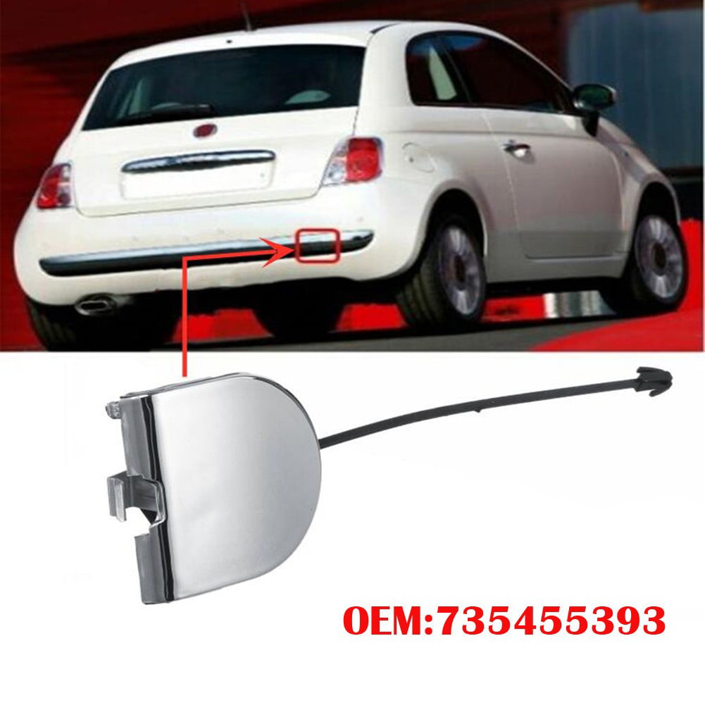 Rear Bumper Towing Eye Cover Full Chrome For Fiat 500 07-12 