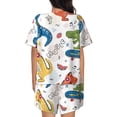 thumbnail image 3 of Bingfone Dinosaur Print Pajamas Sets for Women Soft Short-Sleeved Pjs with Lounge Shorts Two Piece Sleepwear, 3 of 8