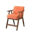 thumbnail image 2 of Stella 26 Inch Counter Height Chair, Orange Fabric, Cushions, Brown Wood, 2 of 5
