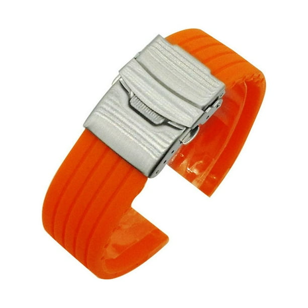 Correa de reloj de liberación rápida de correa de reloj de silicona universal de 24 mm (naranja)