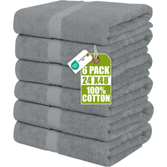 Utopia Towels 6 Pack Medium Bath Towel Set, 24 by 48 Inches, 500 GSM 100% Ring Spun Cotton, Lightweight and Highly Absorbent Quick Drying Premium Tow