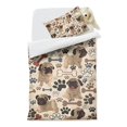 thumbnail image 2 of Pug and Footprint Duvet Cover and Pillowcase Set for Single Bedding, Bedroom Accessories for Kids Teens, 2 of 5