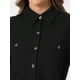thumbnail image 5 of Conjunto de lino de 2 piezas para mujer INSPIRE CHIC, camisa de botones y pantalones de pierna ancha con cordón, atuendo casual XL negro, 5 of 6