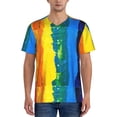 thumbnail image 4 of Haiem Hip Hop Hipster Baseball Jersey Button Down Shirts Sports Uniforms Men Women Jersey(Rainbow Colored,Large), 4 of 9