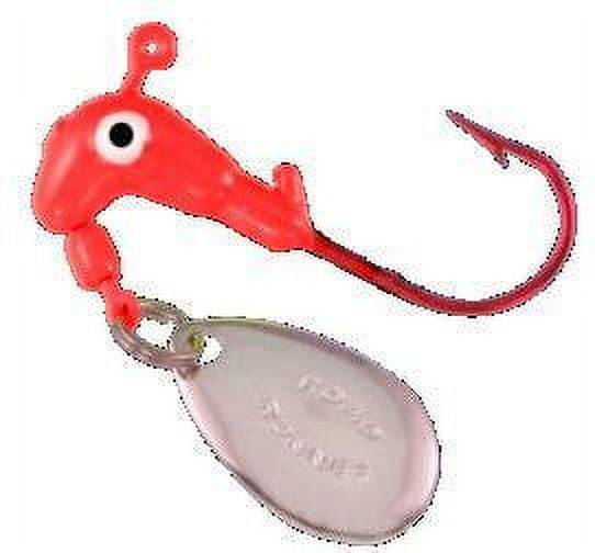 Road Runner Original Barbed Head Bleeding Bait Hook 1/16oz Underspin Jighead Fluorescent Red 4PK