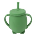 thumbnail image 3 of Vaso de silicona verde con pajita de 230 ml y mango antideslizante para beber fácilmente Vaso de entrenamiento para niños pequeños a prueba de derrames, 3 of 8