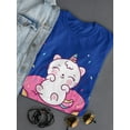 thumbnail image 3 of Cute Unicorn Cat Donut  Shaped T-Shirt Women -Image by Shutterstock, Female Large, 3 of 4