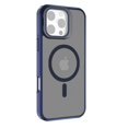 thumbnail image 2 of TopSave Matte Semi Clear Protective with Raised Camera Lens Cover and Metallic Trim Adjustable Camera Cover Kickstand Phone Case For Samsung Galaxy S25, Navy Blue, 2 of 3
