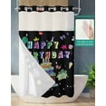 thumbnail image 2 of No Hook Shower Curtain with Snap in Liner, Happy Birthday Cake Firwoks Black Hotel Shower Curtains for Bathroom, Washable Shower Curtain Liner Set with Mesh Top Window, 54"x78", 2 of 6