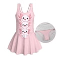 thumbnail image 6 of Uourmeti Stacked Cartoon Axolotl Skirted One Piece Swimsuit for Girls - Quick Dry, Stretchy Swim Dress for Beach, Pool & Summer Vacation, 6 of 8