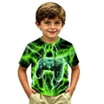 thumbnail image 4 of KHONTS 3D Graphic Printed Shirt Kids Neon Shirts for Boys Girls Crewneck Short Sleeve Tee,Size 2-13 Years 09-Green 160, 4 of 4