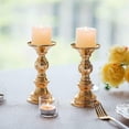 thumbnail image 5 of Juego de 2 candelabros de metal plateado, candelabros para centros de mesa de bodas, adecuados para decoración con velas de 50 mm, ideales para eventos especiales de bodas, 5 of 5