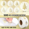 thumbnail image 3 of 500Pcs Christmas Tree Stickers,Christmas Stickers Roll,6 Styles Gold Foil Designs Self Adhesive Decoration Round Labels for Tree,Snowflake,Presents,Cards,Envelopes - 1 Inch Holiday Seal Tags, 3 of 9